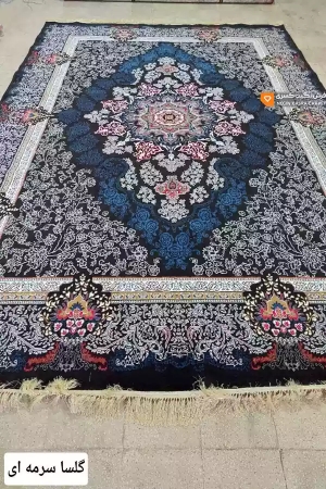 فرش گلسا 440 شانه نگین کسری کاشان